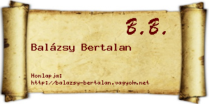 Balázsy Bertalan névjegykártya