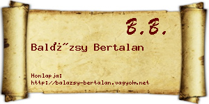 Balázsy Bertalan névjegykártya