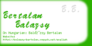 bertalan balazsy business card